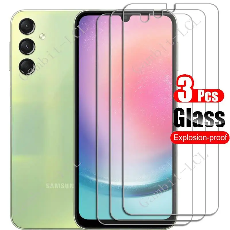 

3PCS Tempered Glass For Samsung Galaxy A24 4G 6.5" Protective Film ON GalaxyA24 SM-A245F A245M A245N Screen Protector Cover