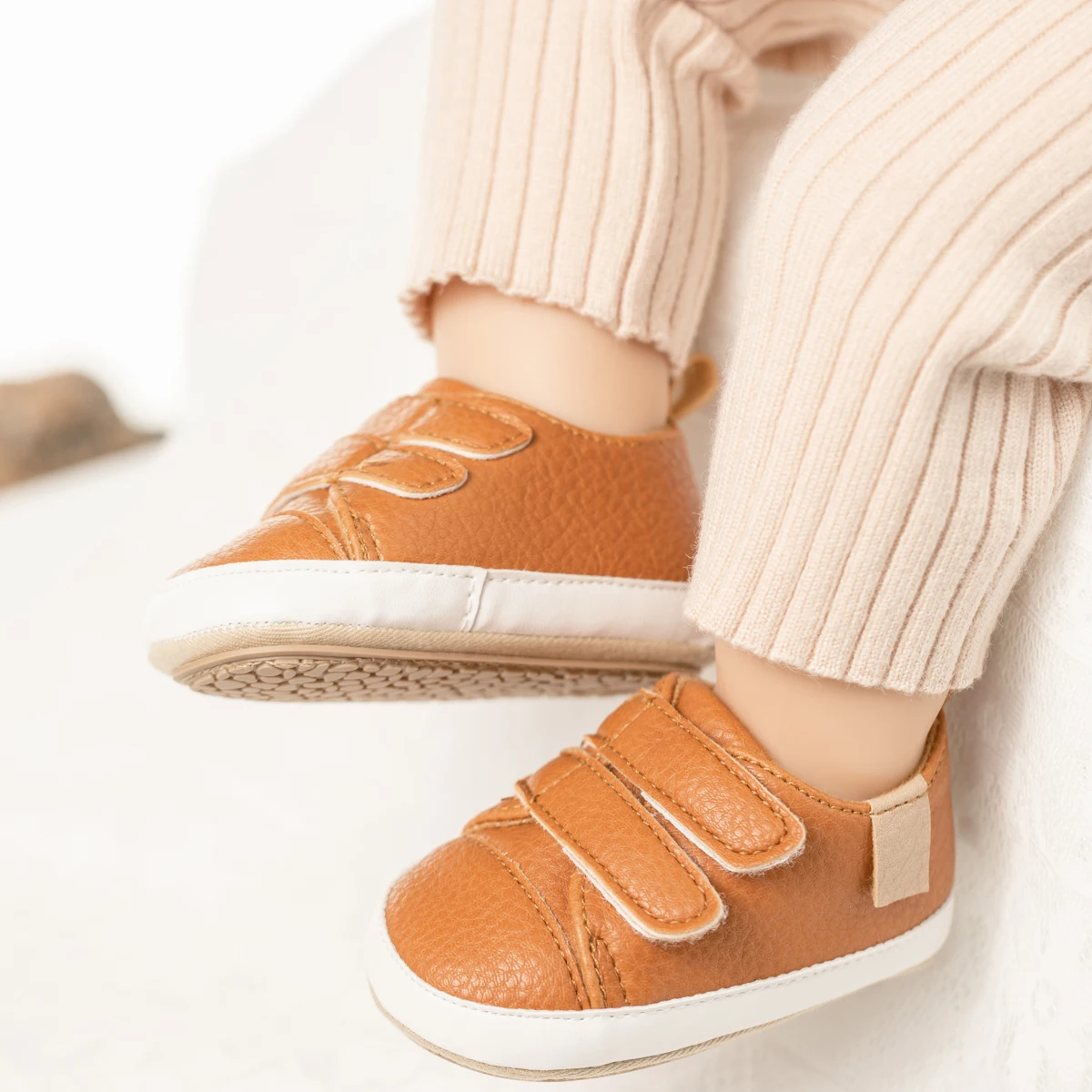 Meckior Baby Shoes Retro Leather Boy Girl Shoes Multicolor Toddler Rubber Sole Anti-slip First Walkers Infant Newborn shoes 6