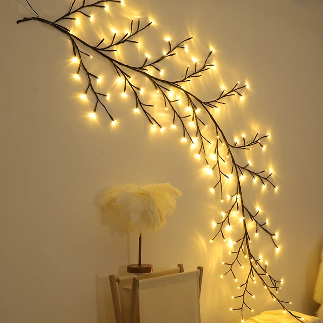 144leds Romantic Fairy Willow Vine Light String Holiday Rattan Twig Garland  Light for New Year Wedding Xmas Valentine's Day Deco - AliExpress