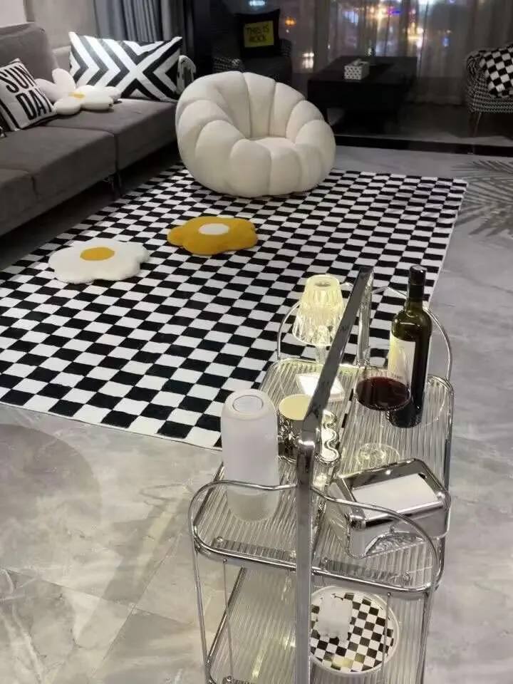 Checkered Area Rug, customer photo