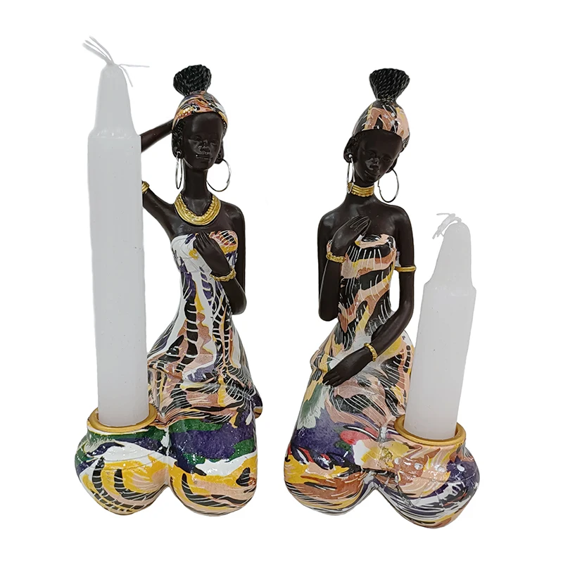 African Decorative Statue Woman Candlestick Resin Candle Holder Home  Decoration Accessories Table Bedroom African Woman Ornament AliExpress
