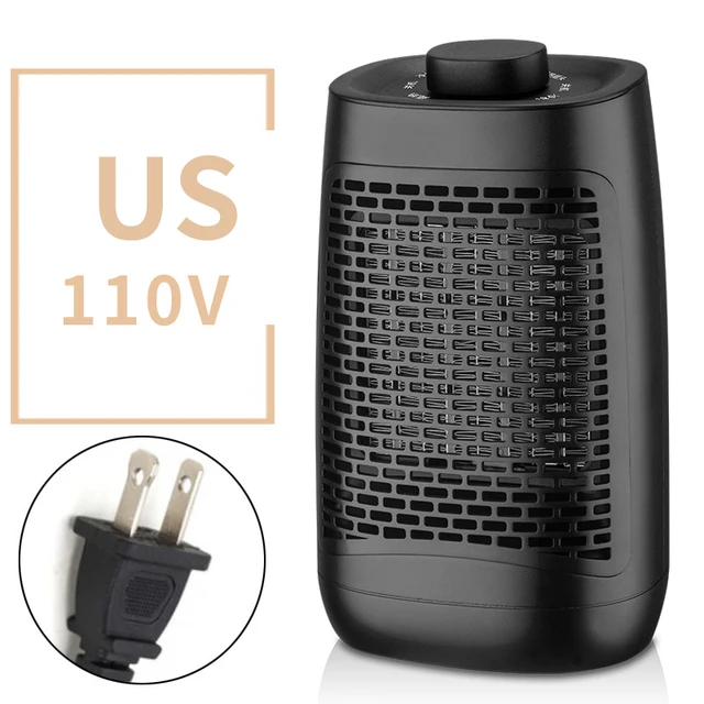 1200W Hordozható Elektromos Mini Ventilátor Fűtőberendezés Téli Meleg Otthoni Irodai Íróasztal Amerikai Dugó Ptc Kerámia Fűtés Energiamegtakarítás Cseppshippin - Image 4