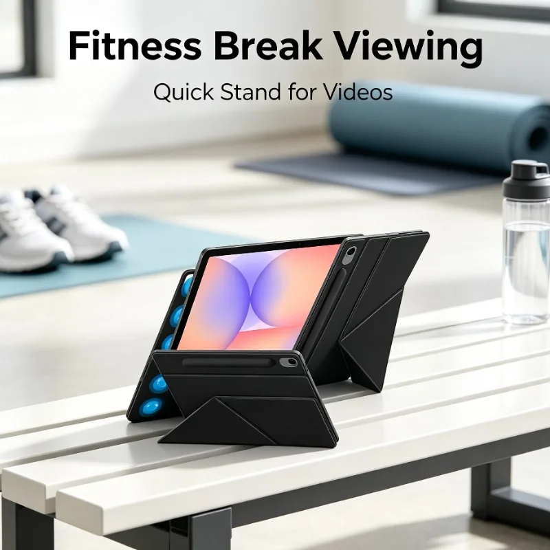 Premium PU Leather Magnetic Flip Tablet Case with Multi-Angle Stand and Sleep/Wake Function