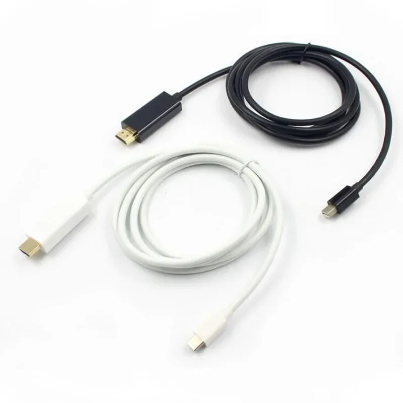 1.8m 1080P Gold-plated Mini Display Port Male to HDMI Male Video Converter Adapter Mini DP to HDMI for Apple MacBook Pro Air mini hd 1080p av2vga video converter adapter box av rca cvbs to vga video converter av to vga pc hdtv converter