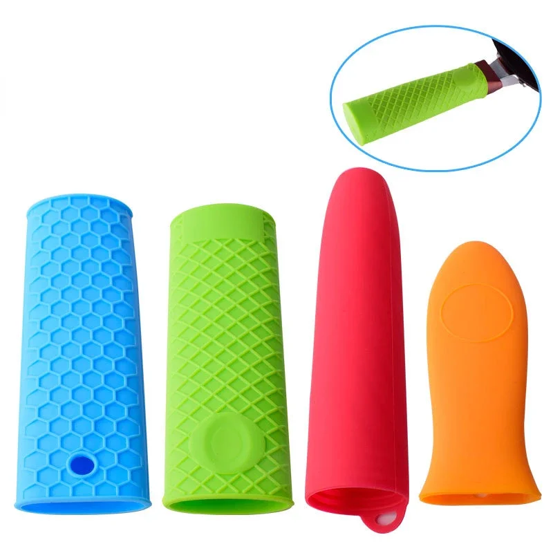 Silicone Pot Pan Handle Saucepan Holder Sleeve Non-slip Cover Grip Cookware Parts Unique Kitchen Tools 1 Pc