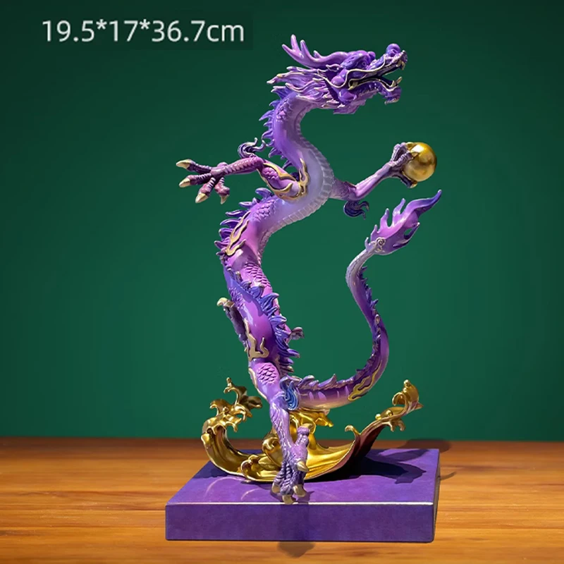 All Copper Dragon Shape Auspicious Decoration, Home Office Living Room TV Cabinet Wine Wedding Housewarming Gift Decoration, 1Pc