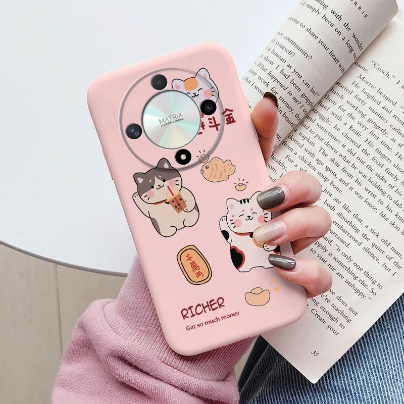 Cute Cat Silicone Soft Back Case with Lovely Cartoon Design