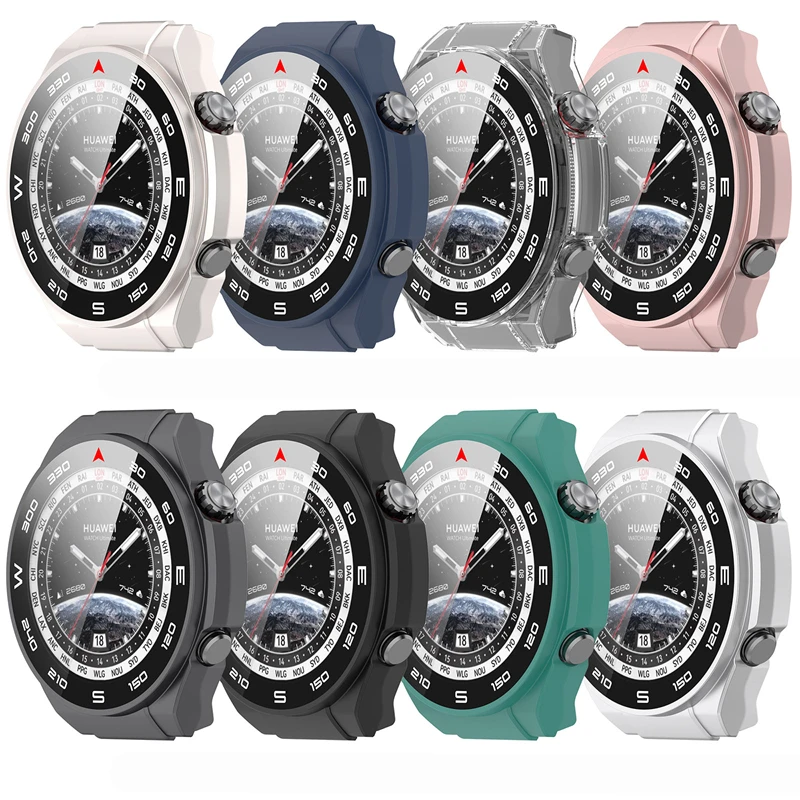 2 In1 Screen Watch Cover for Huawei Watch Ultimate Smart Glass Film Protectors Bezel Case Cover for Huawei Ultimate Shell