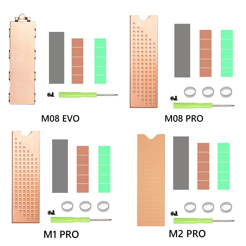 Copper M2 SSD Cooler with Thermal Silicone Pad for Laptop Desktop