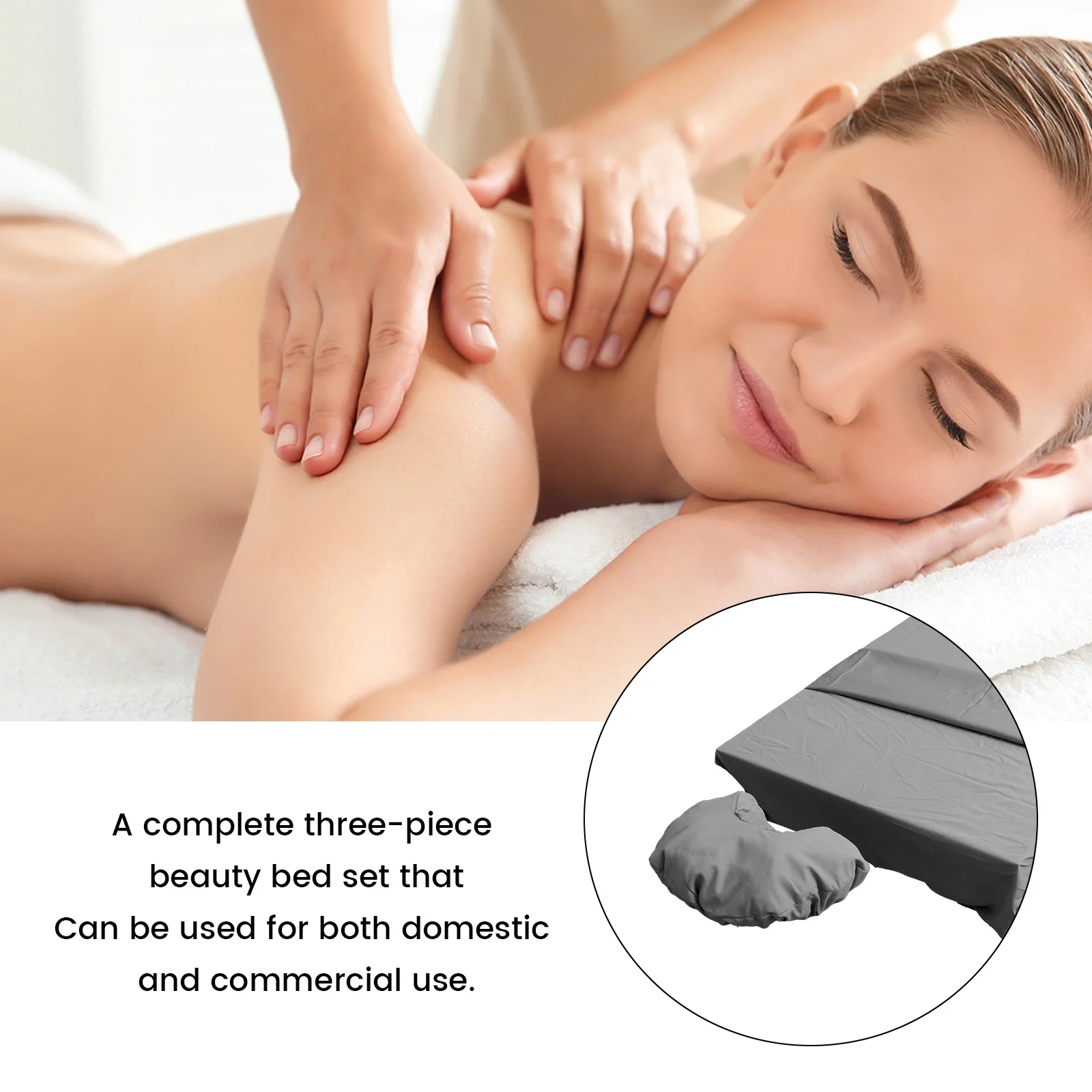 3Pcs Massage Table Cover Beauty Salon Chemical Fibre Massage Bed Cover Comfort Breathable Massage Sheets for Commercial and Home