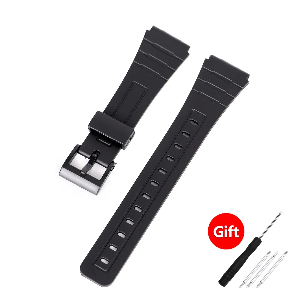Black Resin Watch Bracelet Strap, Multi-Size Adjustable Watchband