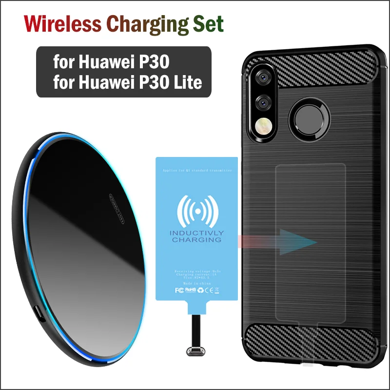 ketcher Som svar på Passiv Qi Wireless Charging for Huawei P30/P30 Lite Phone Wireless Charger with  USB Receiver Type-C Charging Adapter Case - AliExpress