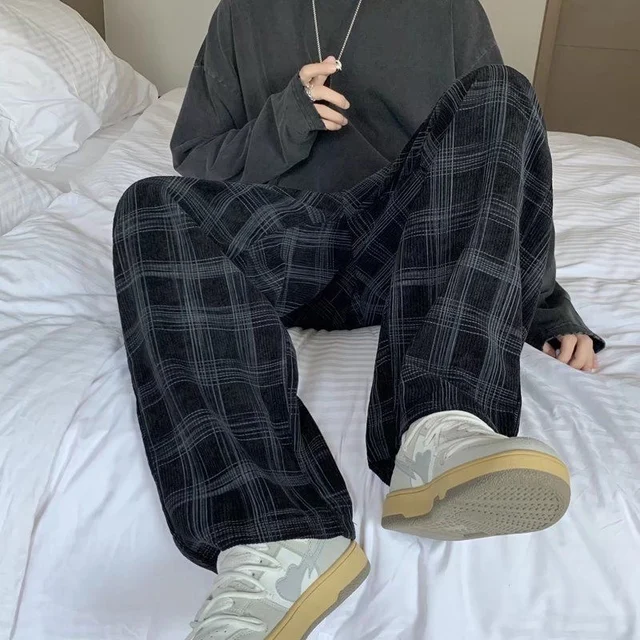 Checkered Casual Loose Pants 6
