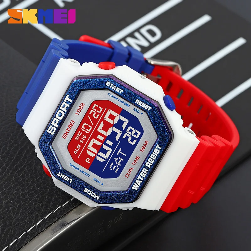 SKMEI Original Brand Waterproof Sports Wrist Wartch Luxury Stopwatch Countdown with Date Digital Clock Fashion Men\'s Watches