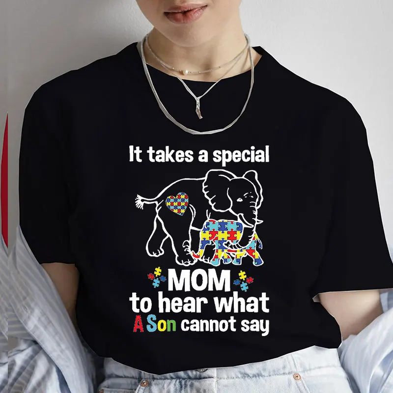 

Women Clothing Autism Awareness T-shirts Fashion Y2k Graphic Tops Harajuku Tees Autism Mom Pride Print Casual Short Sleeve Tees