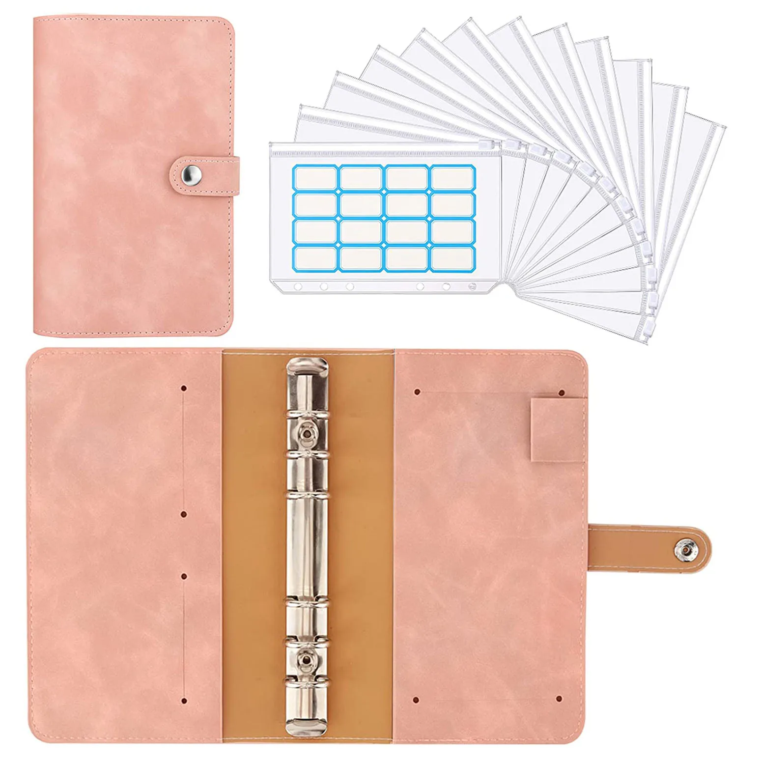 Pu Leather Binder Budget Planner Système de portefeuille d’enveloppe de  trésorerie