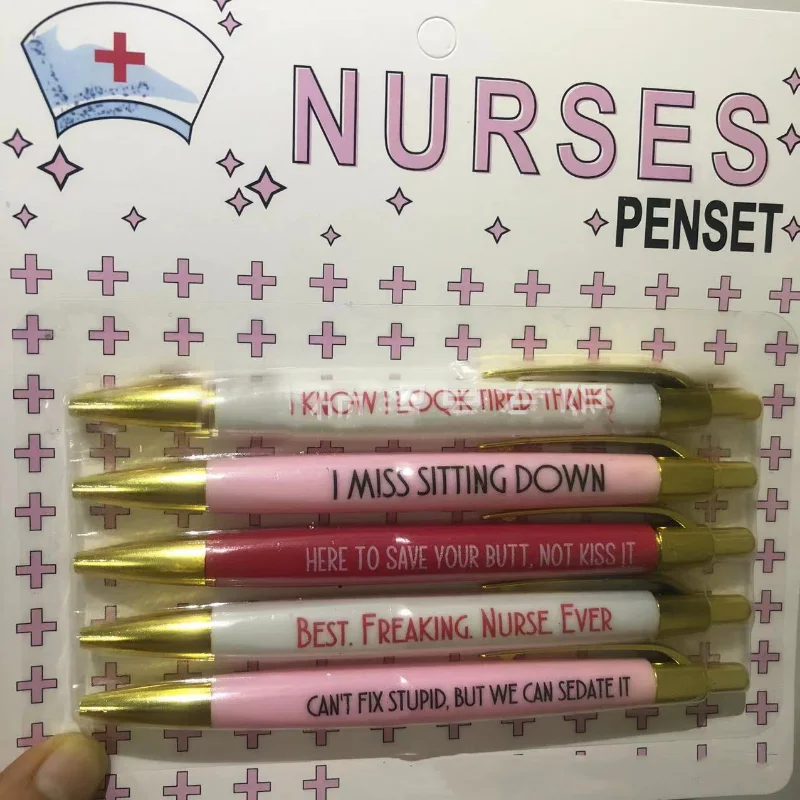 5pcs Fun Nurse Pens Ballpoin Set Swear Word Daily Pen Dirty Cuss Word Pens  for Each Day of The Week Funny Office Christmas Gifts - AliExpress