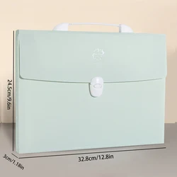 A4 Size Expanding File Folder with 13 Pockets for Document Organization (Green - A4)