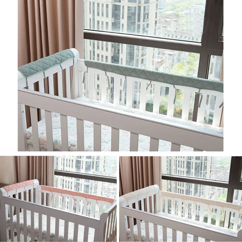 Crib Bumper Baby Cot Bumper Wrap Around for Protection Safe Teething Guard Wrap Baby Proofing and Corner Guard crib bumper