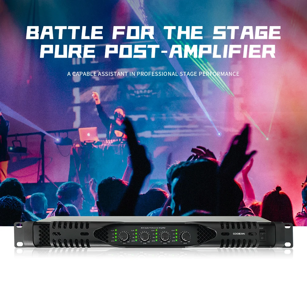 1U 4 Channel 4*2000W Digital Power Amplifier Stereo Sound System Pro Audio Class D For Stage DJ