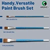 Marie's 3pcs Soft Hair Flat Paint Brush Set for Oil,Acrylic,Gouache,Watercolor,Crafts,Models,Rocks,Canvas for Artists,Hobbies 6