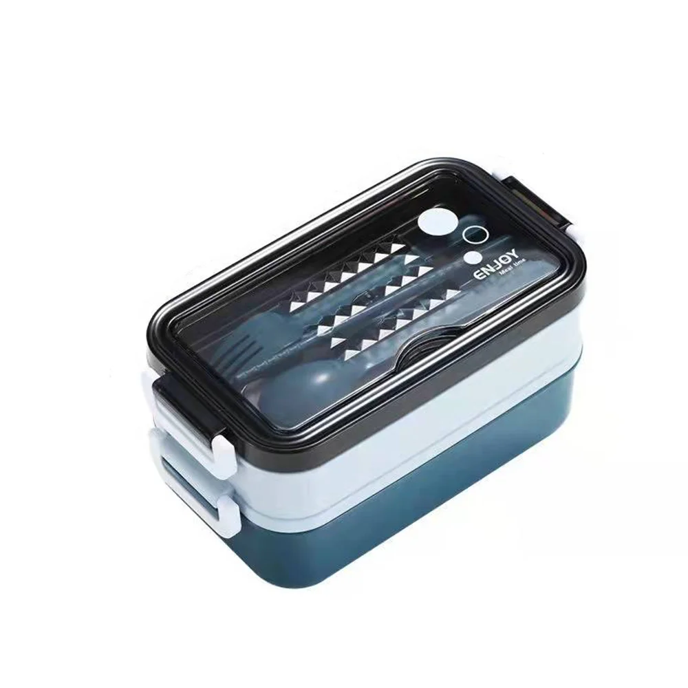 Double-Layer Portable Lunch Box Set with Utensils