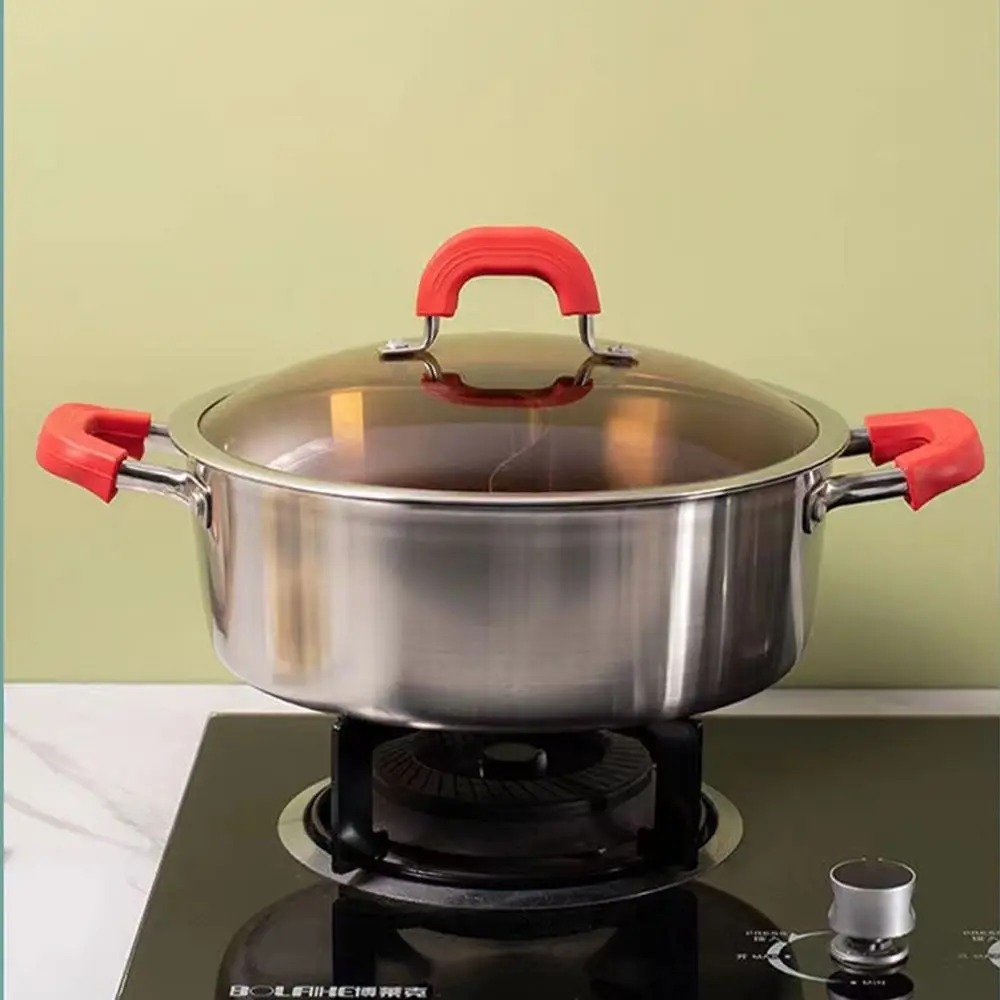 2PCS Silicone Anti-Scald Pot Handle Cover Non-Slip Pot Ear Clip Sleeves for Frying Cast Iron Skillet Pan Kitchen Tools