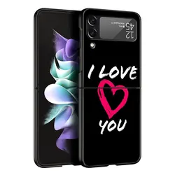 I Love You Pink Heart Folding Phone Case - Stylish Hard Bumper Shell - Galaxy Z Flip 4 (A1)