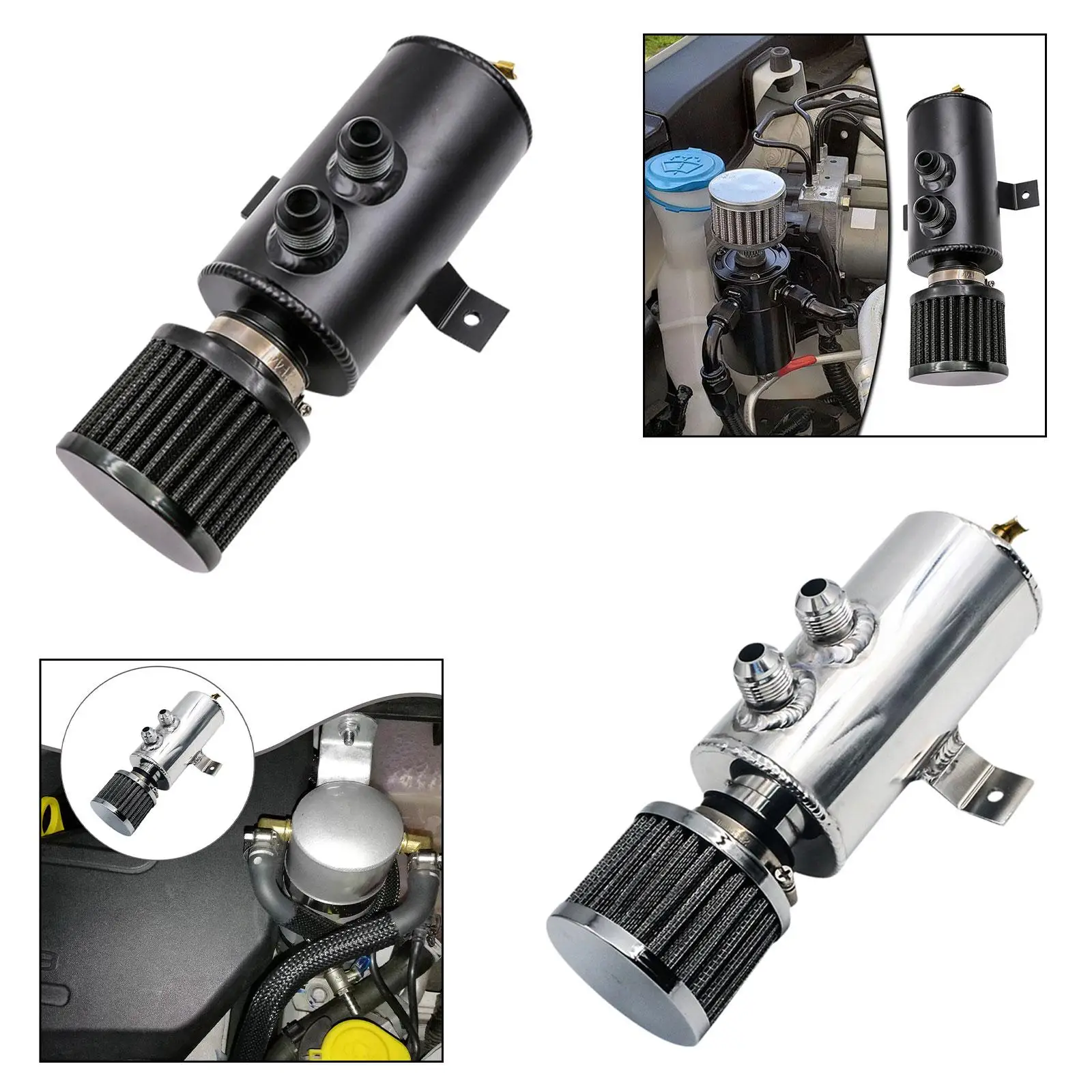 오일 캐치 캔 750ml AN10 커넥터 진공 라인 막힘 방지 액세서리