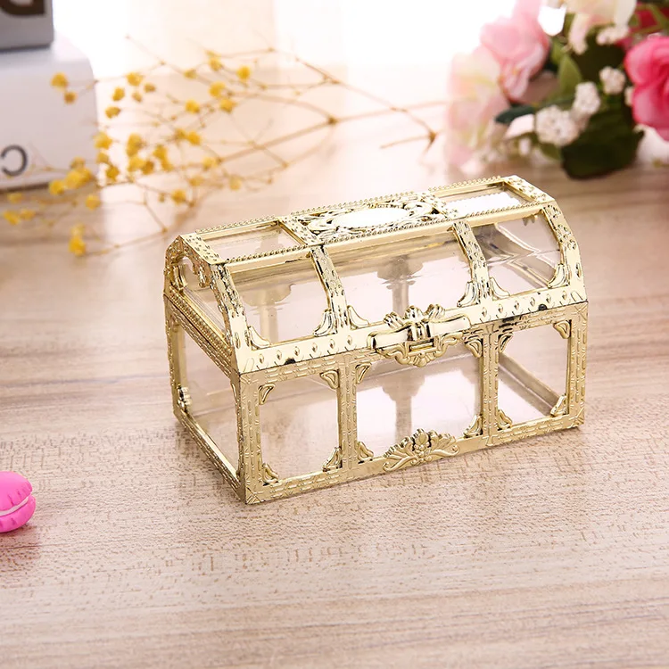 

Plastic Transparent Drawing Texture Pirate Treasure Box Crystal Gem Jewelry Box Storage Organizer Trinket Keepsake Chest