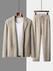 Men' 100% Cashmere Sweater Coat Cashmere Pants Suit Autumn Winter Thick Soft Warm Cashmere Knitwear Smart Casual Cashmere Suit 1