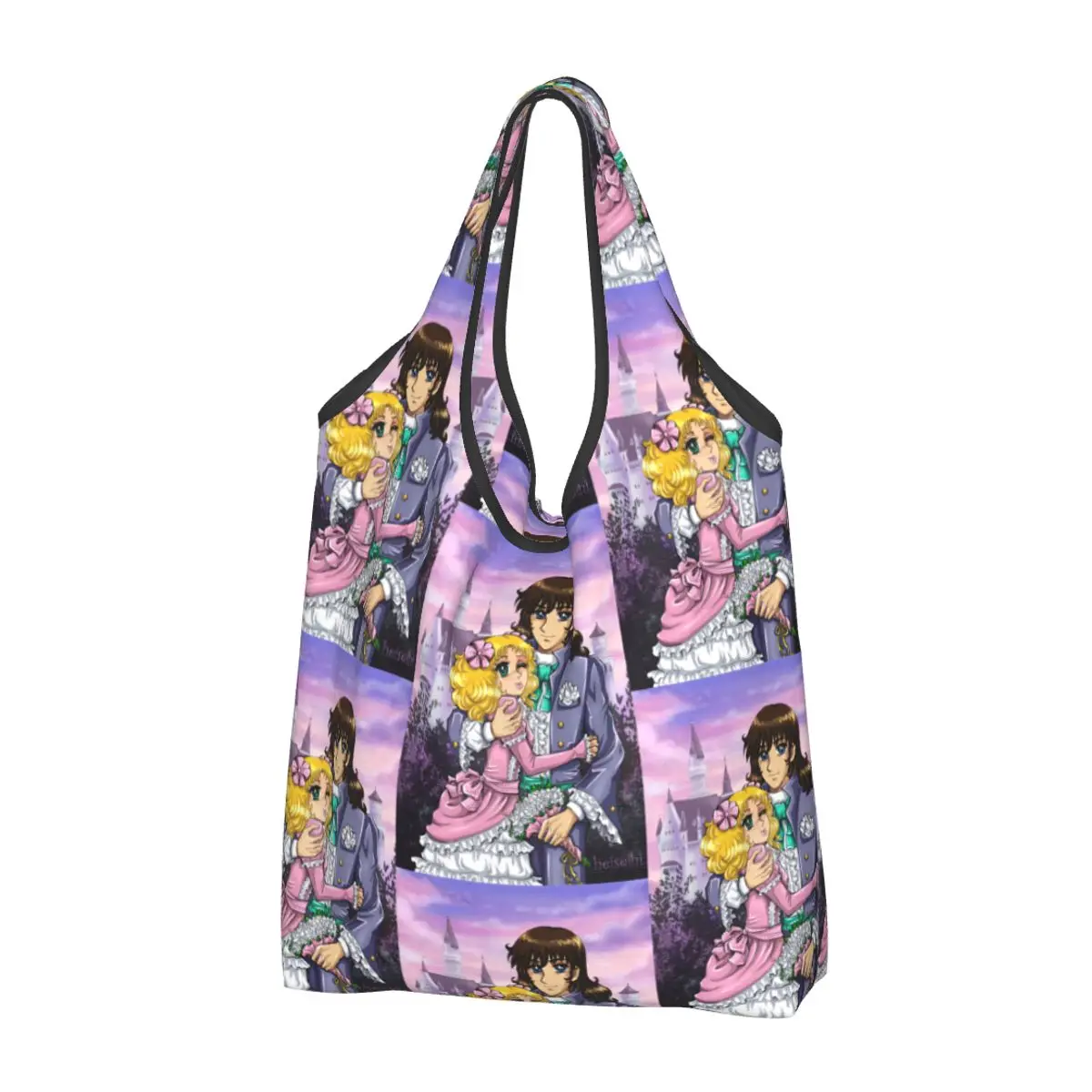 

Сумка-тоут женская для покупки продуктов, милый саквояж на плечо с мультяшным рисунком Аниме Манга, вместительная сумочка конфетных цветов