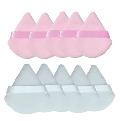Velvet Triangle Makeup Sponge (Pink and white - 10pcs)