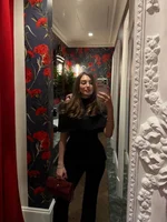 Chic noir col roulé cape haut dame décontracté à manches courtes coupe ajustée taille haute a-ligne hauts courts 2026 femmes trajet dîner porte 6