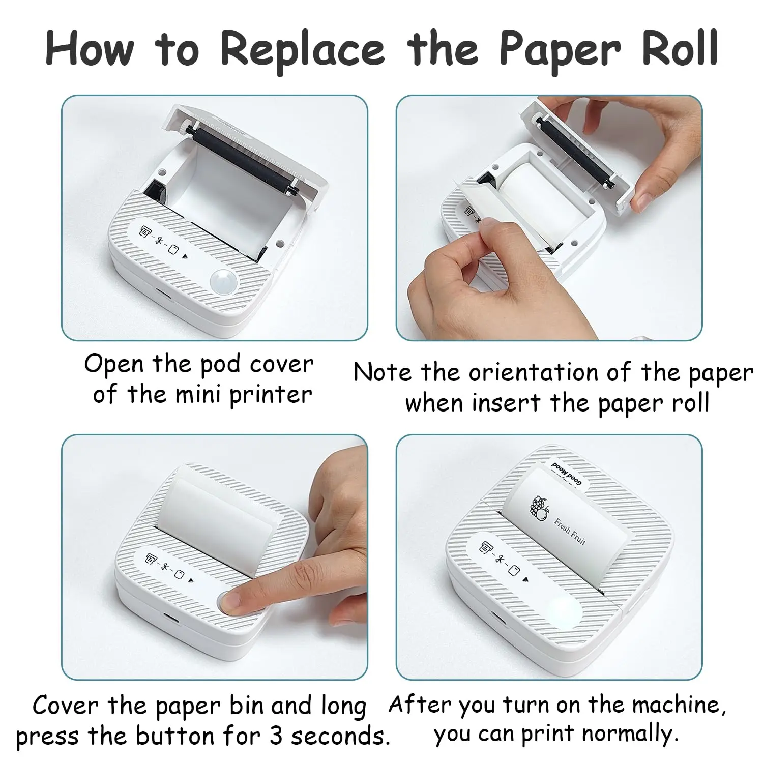 50x30mm Label Sticker, 57mm Thermal Printer Paper Rolls,for Most Mini Portable Thermal Printer,Self-adhesive DIY Scrapbooking