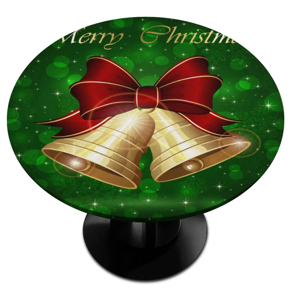 

Праздничные рождественские колокольчики, лук, круглая Регулируемая скатерть, чехол, водонепроницаемый чехол для обеденного стола, для внутреннего и наружного декора