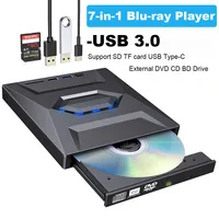 USB 3.0 External Blu-ray Player 7-in-1 Multifunctional CD DVD BD Bluray Burner SD TF Card Reading Function Drive for Laptop PC 1