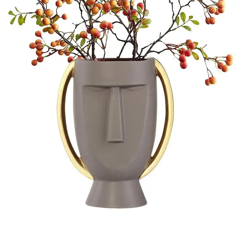 

Ваза с абстрактным изображением лица, креативная настольная планшетолампа, Современная ваза с цветочной головкой, центральный стол для спальни, офиса, гостиной