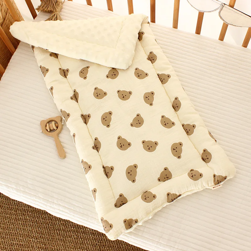 Baby Stroller Pad Thickened Bean Velvet Seat Cotton Pad Double-sided Cradle Pad Children's Stroller Accessories Seat Cushion