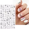 2pcs Heart Love Design 3D Nail Art Stickers English Letter Cool Girl Face Sliders Valentine Day Manicure 2