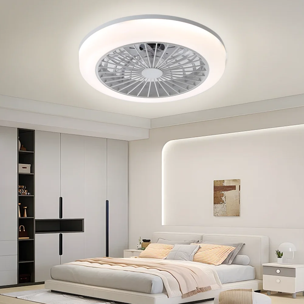 Sofucor Modern 18-Inch Ceiling Fan LED Lamp DC 6 Speed Ceiling Fan Light Remote Control
