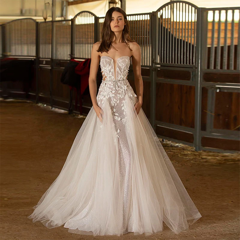 

Simplicity Wedding Dress Organza Satin With Embroidery Lace Ball Gown A-Line Full Sleeve O-Neck Bride Dress Vestido De Novia But