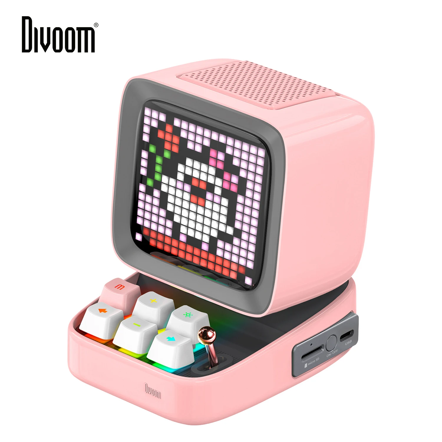 Divoom Ditoo-Plus Retro Pixel Art Bluetooth Portable Speaker Alarm Clock DIY LED Display Board, Cute Gift Home Light Decoration 1