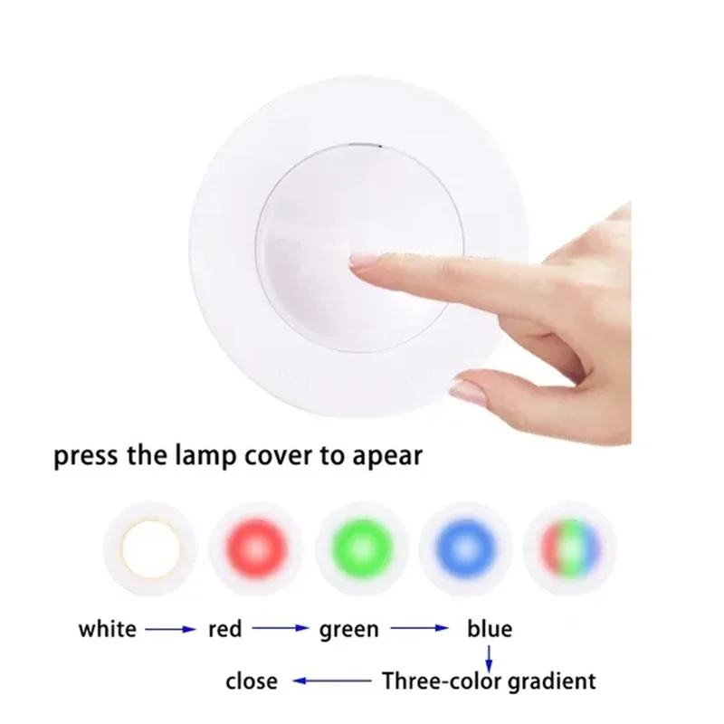 LED Light Under Cabinet Lighting with Remote Control RGB Color Changing LED Puck Light Kitchen Closet For Wardrobe Home