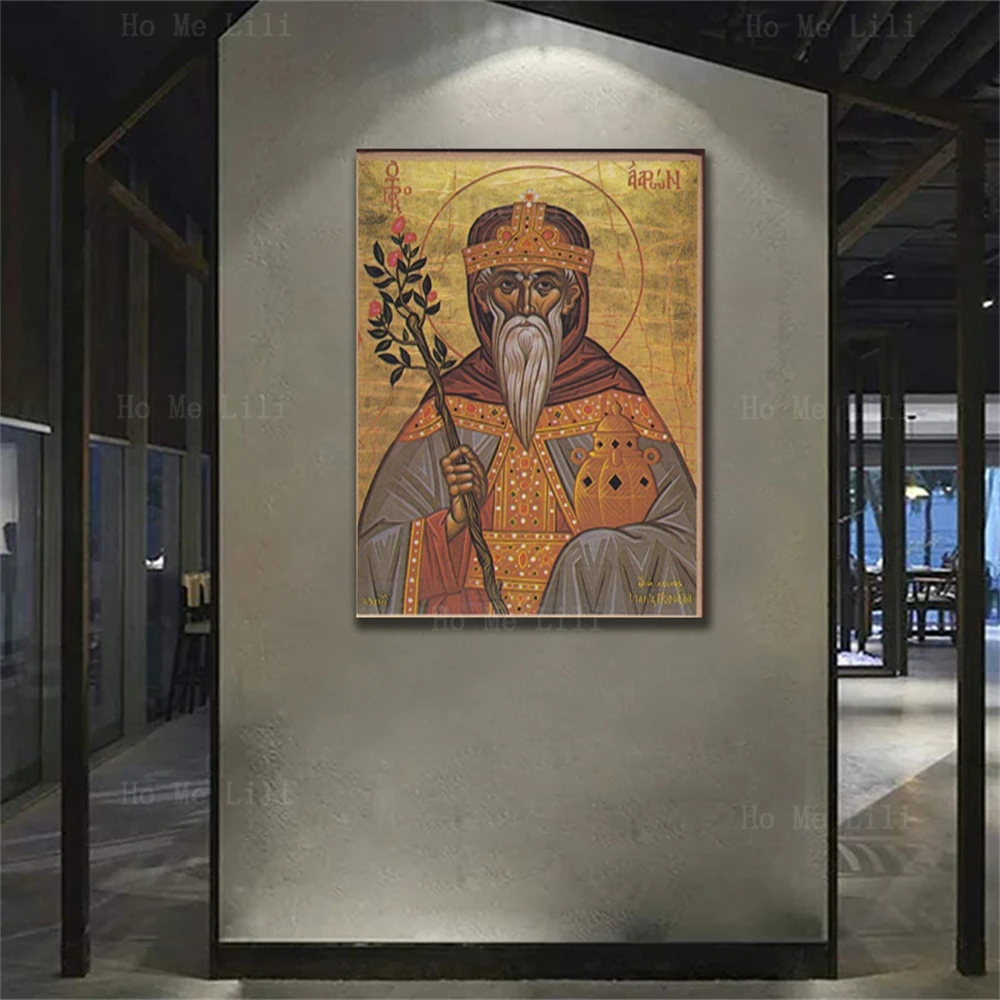 REGIDE-Toile de peinture d'art mural russe et catholique, avec le prophète  Joshua, roi FC, icône orthodoxe, noble babysle - AliExpress, image size:1000x1000