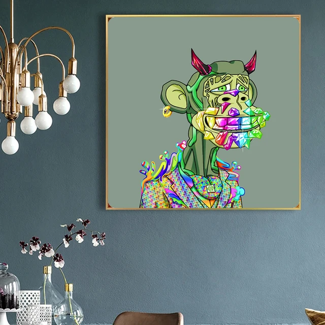 Quadros da lona na parede da família dos macacos engraçados orangotango  cartazes e impressões animais modernos quadros da arte da parede crianças  decoração do quarto - AliExpress