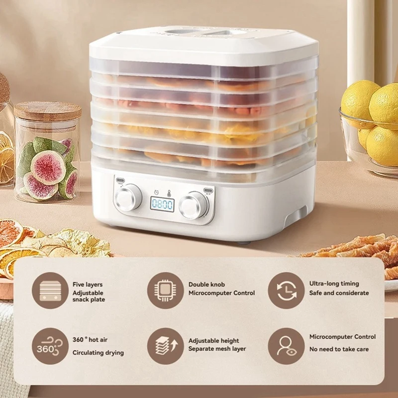 Food Freeze Dryer Machine 360&deg; Airflow Dryer Machine For Candy Snacks With Adjustable Timer And Temperature Control