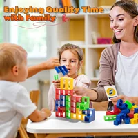لعبة ألغاز Tetra Tower Fun Balance Stacking لبنات البناء للأطفال والكبار والأصدقاء وفريق النوم العائلي والحفلات الليلية 4