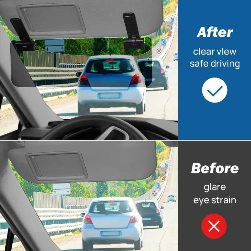 02DE Filtro luce anteriore per pannello parasole auto, estensione colorata a clip con angolo regolabile e ampia copertura per - immagine 5