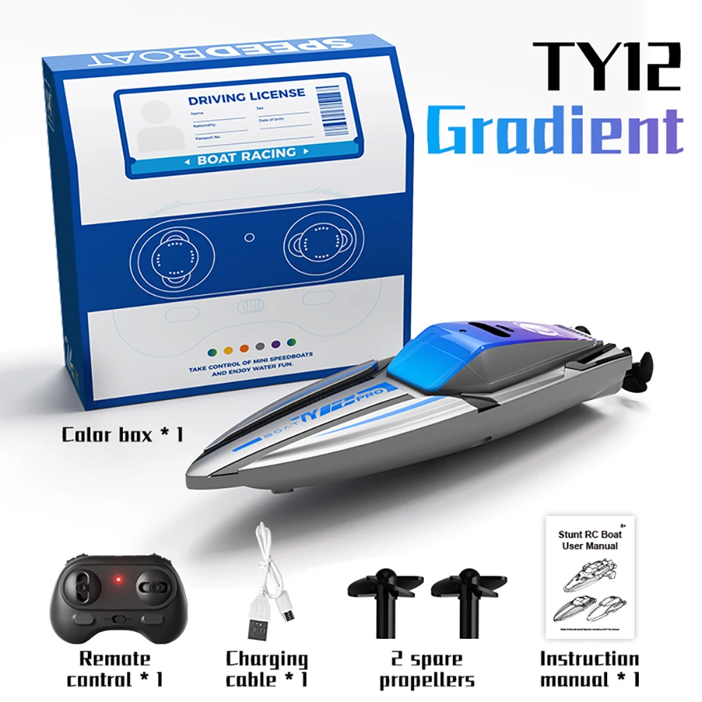 FUQI MODEL TY 2.4G 20km/h RC Boat Jet Speedboat Capsized Reset Waterproof Remote Control Ship High Speed Vehicles Models 5